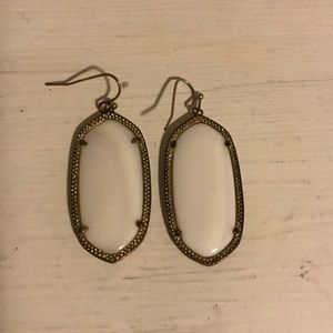 Kendra Scott White Small Drop Earrings